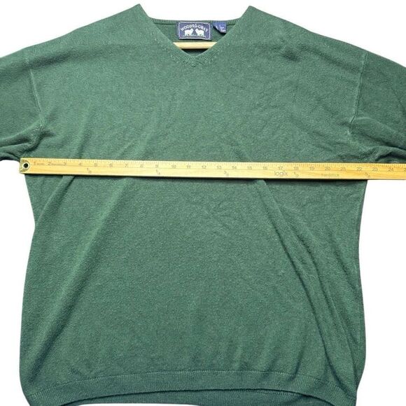 Woods and Gray Green V Neck Knit Sweater Mens XL Preppy Golf Acrylic Spring - Picture 5 of 6